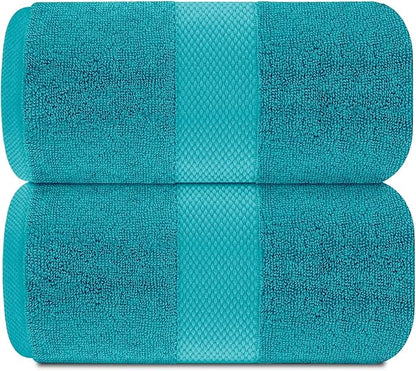 White Classic Luxury Soft Aqua Bath Sheet Towels - 650 GSM Cotton Luxury Bath Towels Extra Large 35x70 | Highly Absorbent and Quick Dry | Hotel Collection Extra Large Bath Towels Oversized, 2 Pack