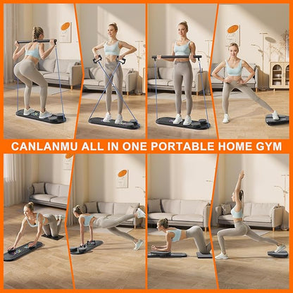 Pilates Board,Multifunctional Rebound Abdominal Board,Foldable Pilates Reformer Set, Ab Core Trainer Machine,Ab Exercise Board,Abs Workout Equipment for Women Home Gym Equipment