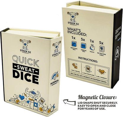 Quick Sweat Fitness Dice. Bodyweight Exercise Workout Game. Designed by a Military Fitness Expert. Video Instructions Included. No Equipment Needed. Burn Fat Build Muscle. (2019 Base Set)