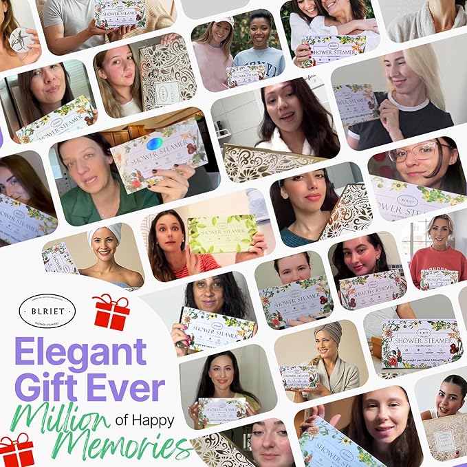 Shower Steamers Aromatherapy BLRIET 8 Pack Gifts for Women, Birthday Christmas White Elephant Gifts Stocking Stuffers for Adults Her Mom Him Home Spa Gym Natural Essential Oil Self Care Relaxation