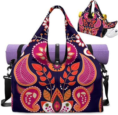 Yoga Mat Bag for Women Men Large Carryall Tote with Adjustable Shoulder Strap for Gym Yoga Travel Pilates Office