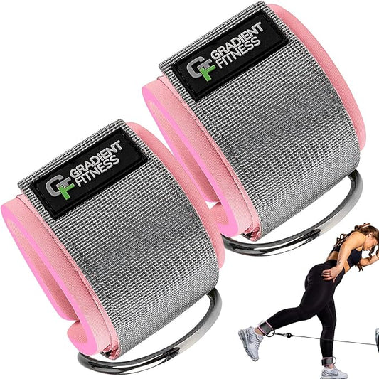 Gradient Fitness Ankle Straps (2 Pack) | Ankle Strap for Cable Machine, Ankle Bands for Working Out, Cable Ankle Strap