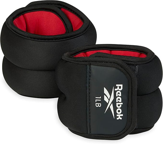 Reebok Wrist and Ankle Weights, Wearable Weights for Intensifying Workout, Durable Polyester & Spandex Ankle & Wrist Weights, Home Workout Essentials & Gym Accessories for Women & Men