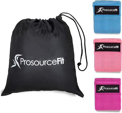 ProsourceFit Fabric Loop Resistance Bands Set with Anti-Slip Grip, Mini Workout Bands for Fitness Training to Tone Legs, Glutes and Booty