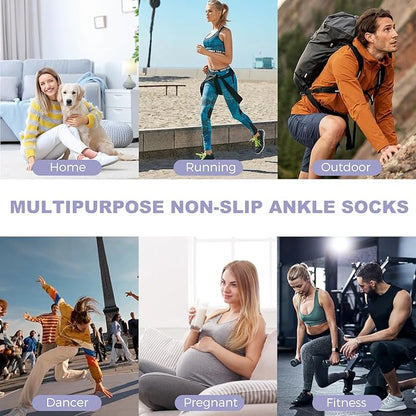6 Pairs Womens Pilates Socks Non Slip Yoga Socks with Grips Barre Hospital Athletic Socks for Women