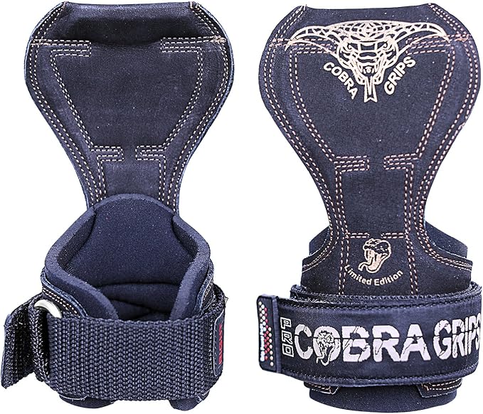 Cobra Grips PRO Weight Lifting Gloves Heavy Duty Straps Alternative Power Lifting Hooks for Deadlifts Adjustable Neoprene Padded Wrist Support Bodybuilding