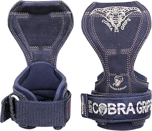 Cobra Grips PRO Weight Lifting Gloves Heavy Duty Straps Alternative Power Lifting Hooks for Deadlifts Adjustable Neoprene Padded Wrist Support Bodybuilding