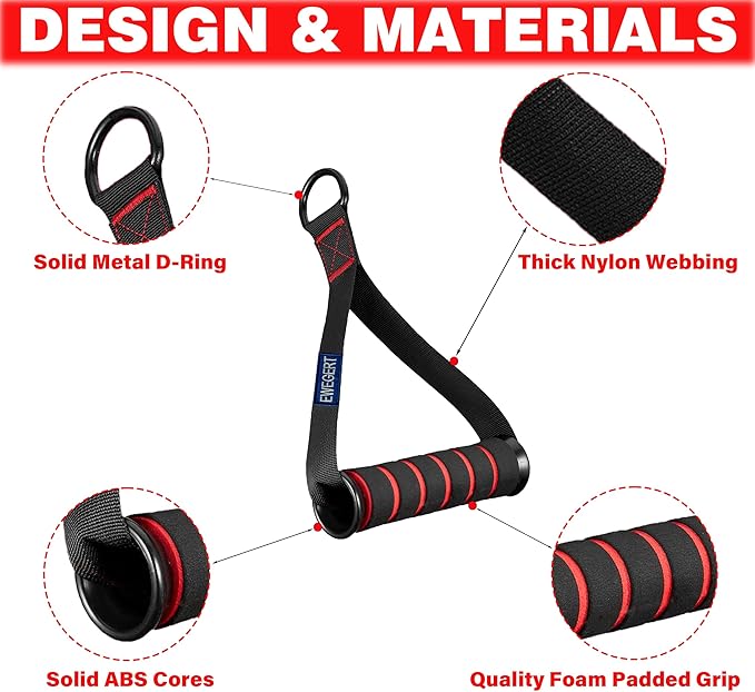 Exercise Handle, Replacement Fitness Equipment for Pilates, Yoga, Strength Trainer, Pull Down Home Gym Red, Grey, Blue Working Out Handle