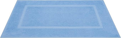Cotton Paradise 100% Cotton Bath Mats for Bathroom Floor Set of 2 Pack, 20x34 Soft Absorbent Washable Quick Dry Tub Bathmat, Sky Blue Towel Bath Mat