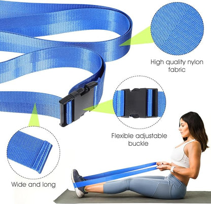 Physical Therapy Strap, Extremity Mobilization Belt, Manual Traction Strap, Adjustable Stretch Straps for Stretching Yoga Leg Shoulder Exercise (Blue)