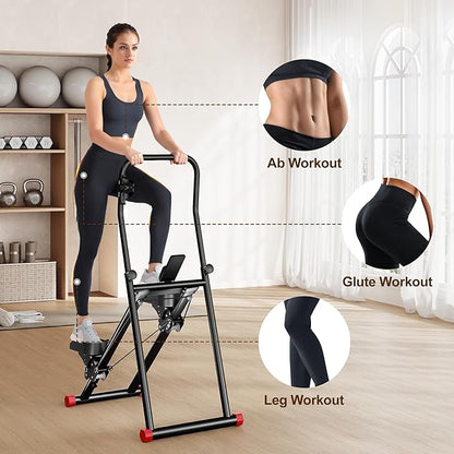 Stair Stepper for Home Gym Exercise, Compact Folding Cardio Exercise Climber for Full-Body Workout, Vertical Climber Machine, Extended Step Range