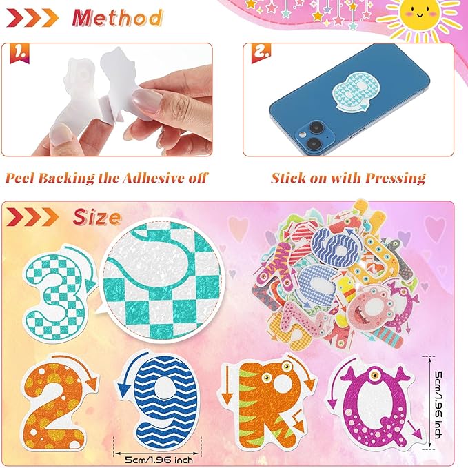 36 Pcs Anxiety Sensory Stickers Mental Health Stickers Fidget Textured Strips Toys Adhesive Tactile Calm Relief Items for Adults Desk School Counselor Classroom(Letters and Number)