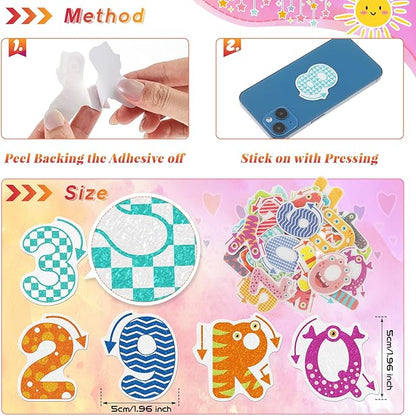 36 Pcs Anxiety Sensory Stickers Mental Health Stickers Fidget Textured Strips Toys Adhesive Tactile Calm Relief Items for Adults Desk School Counselor Classroom(Letters and Number)