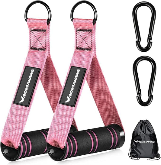 RENRANRING Gym Exercise Handles, Replacement Handle Attachments for Cable Machine Pulleys, Resistance Band and Strength Trainer, Pull Down Workout Accessories, Home Gym Add On Equipment