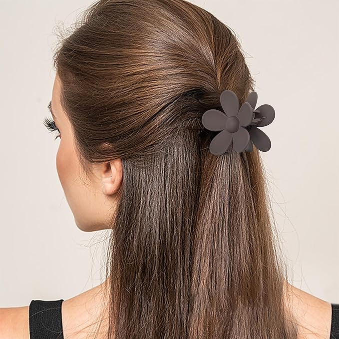 8PCS Hair Clips for Women, Flower Claw Clips for Thick Hair, Non-Slip Hair Accessories with Multi-Styles, Neutral Colors Hair Claw Clips and Variety Pack, Ideal for Girls
