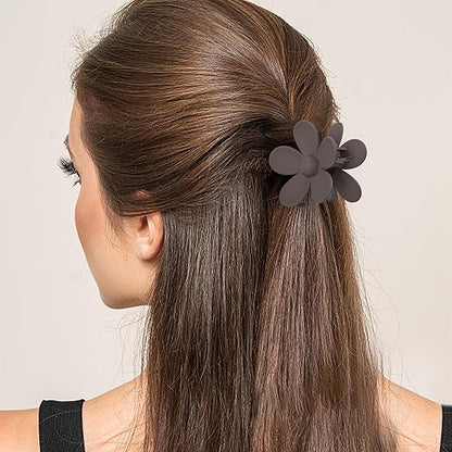 8PCS Hair Clips for Women, Flower Claw Clips for Thick Hair, Non-Slip Hair Accessories with Multi-Styles, Neutral Colors Hair Claw Clips and Variety Pack, Ideal for Girls