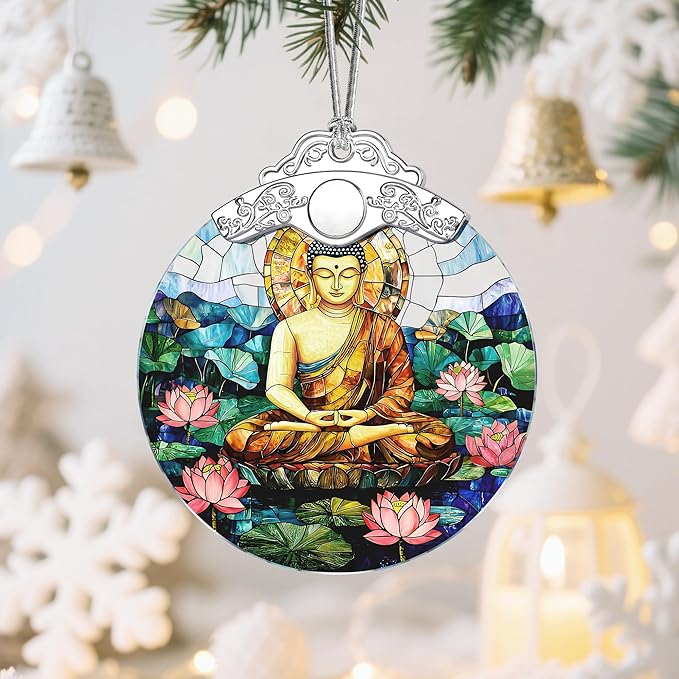 Buddha Christmas Ornaments: Christmas Tree Ornaments, Buddha Meditation Decor, Namaste Decor, Stocking Stuffers, Gift Idea & Gifts for Buddhists, Meditation/Yoga Practitioners, Lovers of Eastern Art