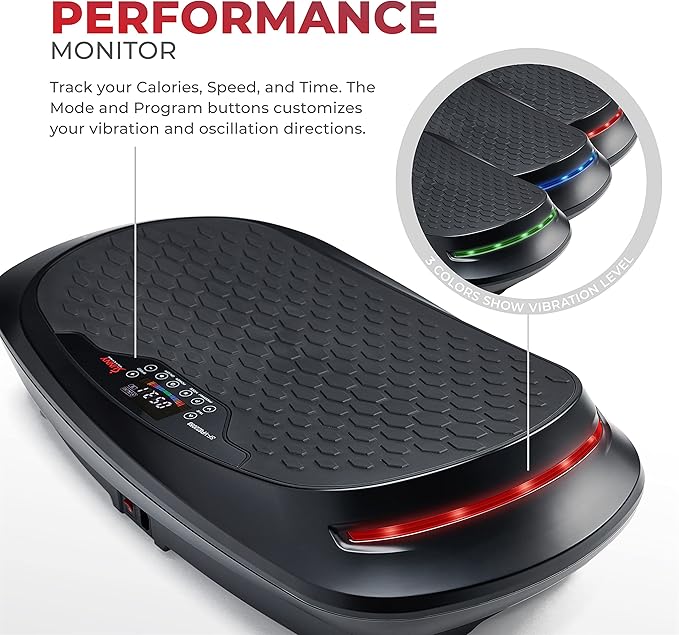 Sunny Health & Fitness Fitboard Vibration Platform Exercise Machine with Multiple Speed Settings and Vibration Modes for Multipurpose Workouts