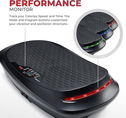 Sunny Health & Fitness Fitboard Vibration Platform Exercise Machine with Multiple Speed Settings and Vibration Modes for Multipurpose Workouts