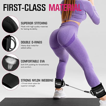 Ankle Resistance Bands with Cuffs, Home Gym Workout Equipment, Lifting Glute Butt Exercise Equipment for Women, Ankle Weights Fitness Set, Leg Booty Equipment for Training Perfect Body Shape