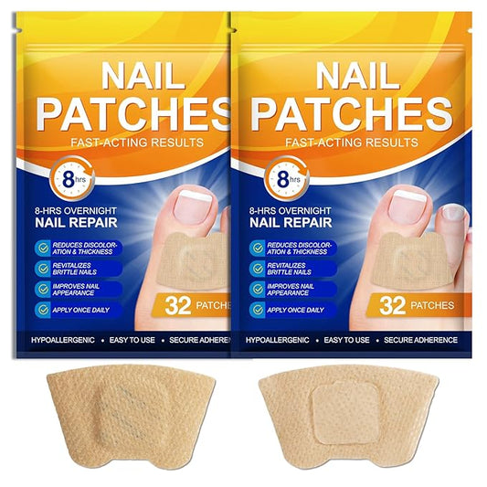 64 pcs Toenail Treatment Extra Strength-8-Hrs Overnight Nail Repair,ingrown toenail treatment,Strengthens Brittle Nails,Improves Texture & Thickening Hypoallergenic Easy