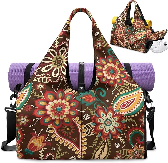 Yoga Mat Bag for Women Men Large Carryall Tote with Adjustable Shoulder Strap for Gym Yoga Travel Pilates Office