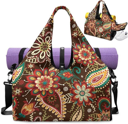 Yoga Mat Bag for Women Men Large Carryall Tote with Adjustable Shoulder Strap for Gym Yoga Travel Pilates Office