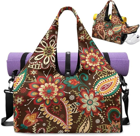 Yoga Mat Bag for Women Men Large Carryall Tote with Adjustable Shoulder Strap for Gym Yoga Travel Pilates Office