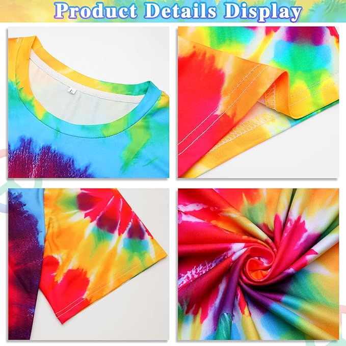 Hippie Costume for Men Women 4PCS Mens 60s 70s Outfit Set Colorful Hippie Shirt Sunglasses Headband Peace Necklace