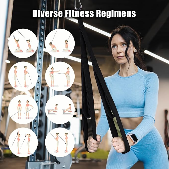 EVMT Tricep Rope 27 inch & 20 inch for Cable Machine – LAT Pulldown Attachments, Heavy-Duty Triceps Pull Down Rope, Gym Strength Training, Home Pulley System, Cable Accessories, Workout Equipment