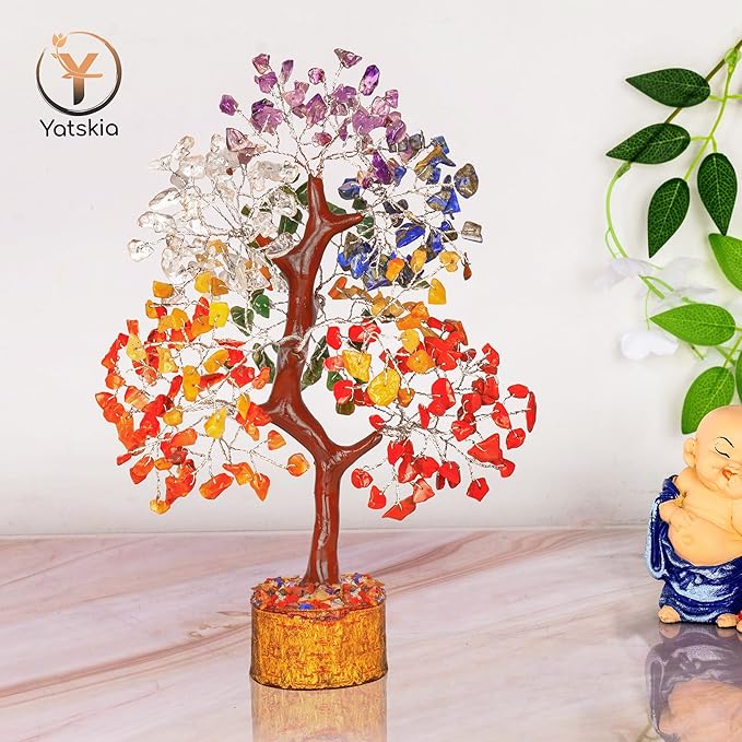YATSKIA 7 Chakra Crystal Tree of Life, Gemstones and Crystals, Crystals Home Office Decor, Birthday Gifts for Women