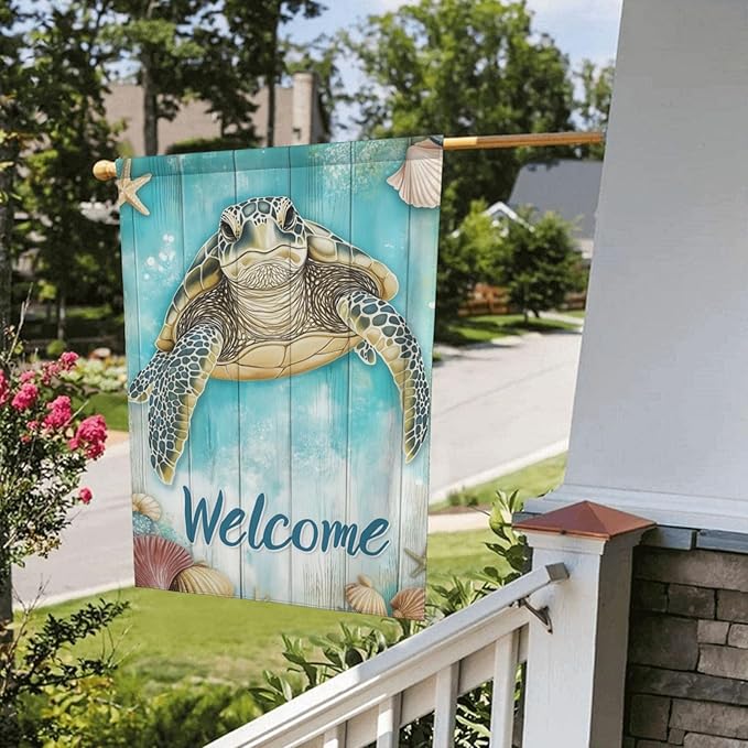 Sea Turtle Garden Flag 12x18 In Double Sided Yard Flags Lawn Sign Decor No Flagstand