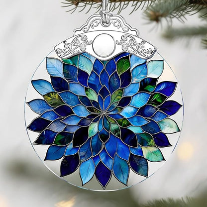 Blue Mandala Christmas Ornaments: Christmas Tree Ornaments, Holiday Decor for Nature Lover, Stocking Stuffers, Gift Ideas, Xmas Gifts & Gifts for Spiritual Seekers (Yoga/Meditation/Healing)
