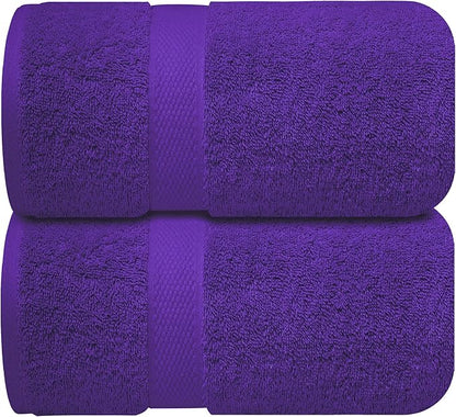 Infinitee Xclusives– Luxury Bath Sheets Towels – 2 Pack 600 GSM (35X70 Inches)– 100% Ring Spun Cotton Large Bath Towels for Bathroom (Profound Purple, Bath Sheet Pack of 2)