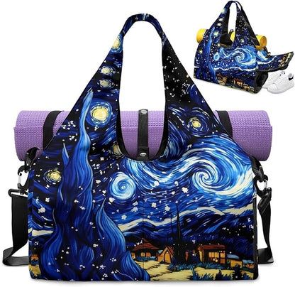 Yoga Mat Bag for Women Men Large Carryall Tote with Adjustable Shoulder Strap for Gym Yoga Travel Pilates Office