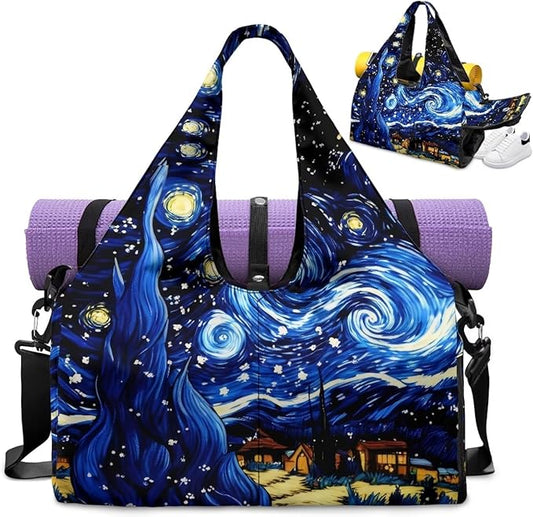 Yoga Mat Bag for Women Men Large Carryall Tote with Adjustable Shoulder Strap for Gym Yoga Travel Pilates Office