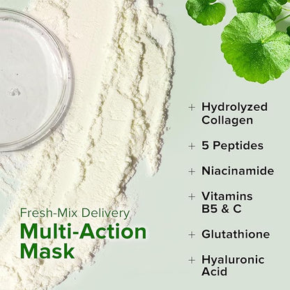 Ebanel Collagen Peptides Wash-Off Face Mask Set, 8 Pack Instant Skin Tightening and Lifting Masks, Brightening Face Mask with Niacinamide, Glutathione, Hyaluronic Acid, Vitamin C, Cica, B5, Albumen