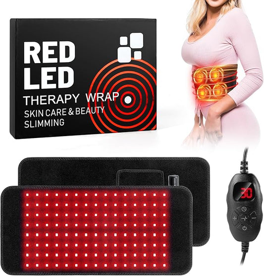 Red Light Therapy for Body, Heating Pad Belt, 660nm & 850nm Red Light Near Infrared Heated Therapy Wrap for Lower Back Legs Arms, Mothers Day Gifts, Birthday Gifts for Women Men Mom