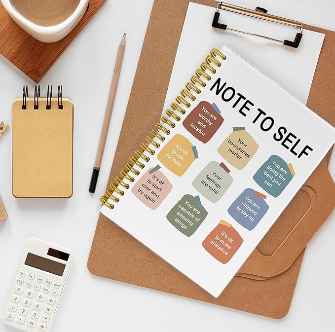 Note to Self Mental Health Self Love Journal, Mental Health Gifts, Therapy Journal for Mental Health, Therapy Notebook, Mental Health Journal for Women, Spiral Notebook 5.5x8.3 with 164 Pages
