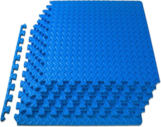 ProsourceFit Puzzle Exercise Mat ½ in, EVA Interlocking Foam Floor Tiles for Home Gym, Mat for Home Workout Equipment, Floor Padding for Kids