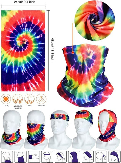 Frienda Hippie Costume Set, Hippie Sunglasses, Peace Sign Necklace and Tie Dye Headband for 60s 70s Accessories