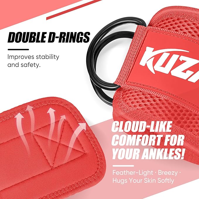 Ankle Resistance Bands with Cuffs, Ankle Weights Bands for Working Out, Women Leg and Glutes Workout Equipment, Exercise Bands for Kickbacks, Butt and Booty Trainer, Home Gym Fitness Equipment