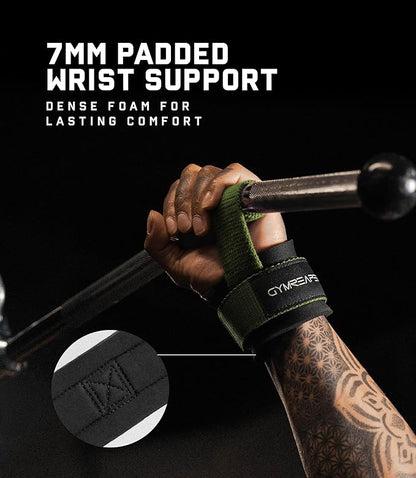 Gymreapers Weight Lifting Straps With Dowel - Wrist Straps for Weightlifting - Workout Deadlift Wrist Weights - Reinforced Stitching & Padded Fit Gym Accessories for Strength & Gym Hand Grip