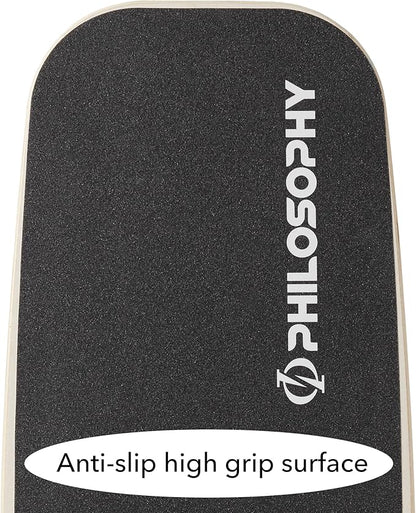 Philosophy Gym Balance Board - Wooden Balance Trainer with Adjustable Stoppers