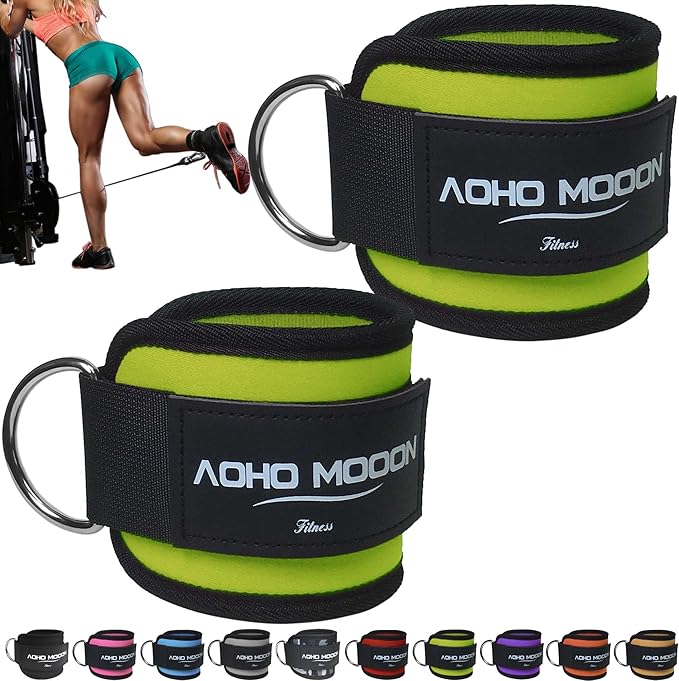 Comfortable Adjustable Ankle Straps for Cable Machines Women, Gym Workout Leg Strap, Glute Cuff, Ankle Cuffs for Glute Workouts, Foot Straps for Kickback, One Size Fit All