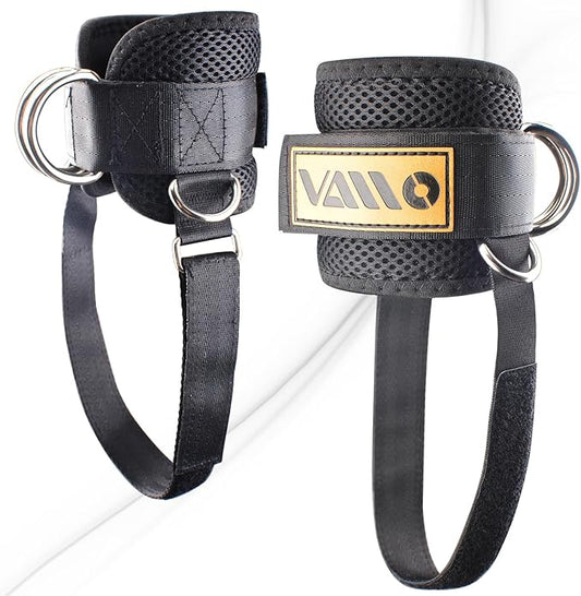 VAIIO Ankle Straps for Cable Machines,Adjustable Comfort fit Neoprene, Reinforce Double D-Ring - Premium Ankle Cuffs to Improve Abdominal Muscles, Lift The Butts, Tone The Legs for Men & Women