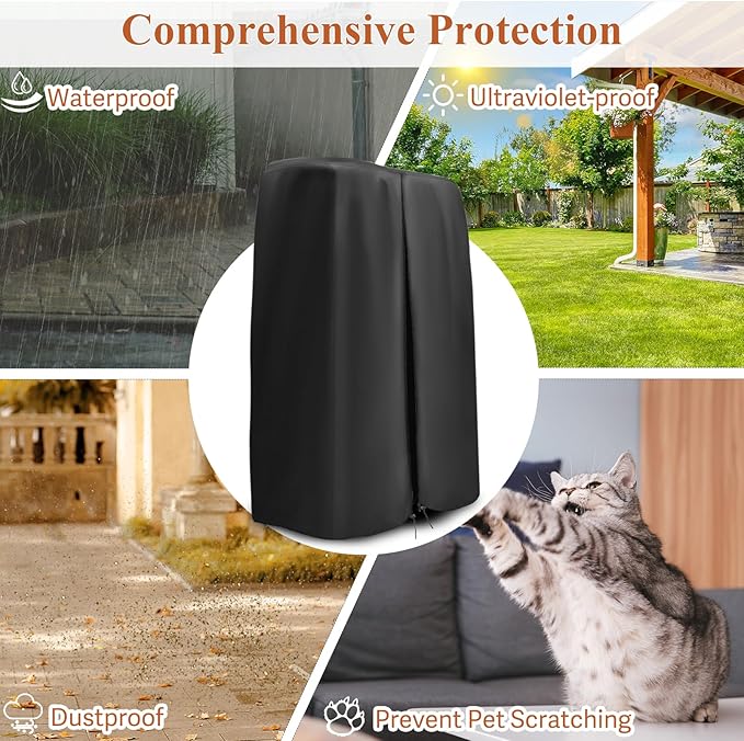 Cover for Speediance Home Gym Equipment, Waterproof Smart Home Gym System Cover, Strength Training Fitness Equipment Protector for Home Workout Cable Machine-28"L×15"W×71"H, Black