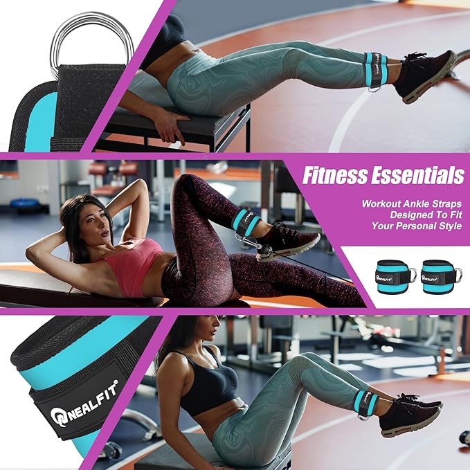 Ankle Strap for Cable Machine, Gym Ankle Cuff for Kickbacks, Leg Extensions, Glute Workouts, Booty Hip Abductors Exercise for Women and Men