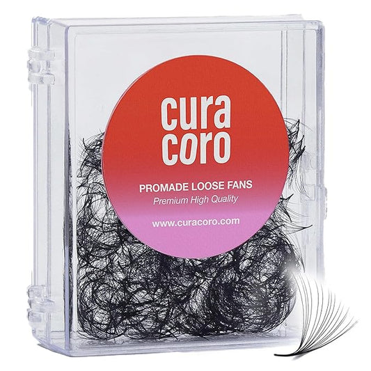 Curacoro Promade 500 Fans 10D-0.03 CC Curl 15mm Length Handmade Volume Lash Fans for Long-Lasting Eyelash Extension