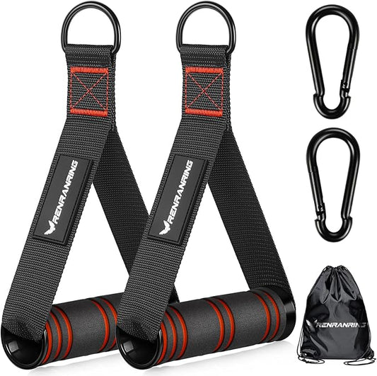RENRANRING Gym Exercise Handles, Replacement Handle Attachments for Cable Machine Pulleys, Resistance Band and Strength Trainer, Pull Down Workout Accessories, Home Gym Add On Equipment